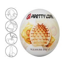 Masturbator manual PRETTY LOVE Pleasure Egg 2, interior texturizat, din TPR, culoarea pielii, în formă de ou