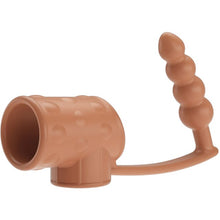 Manșon pentru penis cu plug anal PRETTY LOVE Rilley Penis Sleeve, din TPE, rezistent la apă, culoarea pielii