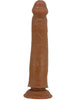 Dildo realist PRETTY LOVE SHARIFE, cu material flexibil care imită pielea, bază cu ventuză pentru fixare, lungime 25 cm, maro