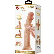 Dildo realist PRETTY LOVE SHARIFE, cu material flexibil care imită pielea, bază cu ventuză pentru fixare, lungime 25 cm, culoarea pielii