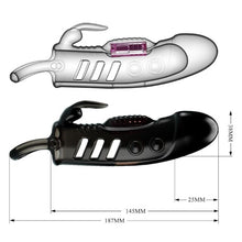Manșon vibrator PRETTY LOVE Sloane Rabbit, cu mini vibrator, pentru extensia și îngroșarea penisului, inel pentru testicule, negru, 18.7 cm