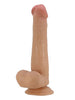 Dildo realist cu testicule PRETTY LOVE Tallen, cu material flexibil care imită pielea, bază cu ventuză, 22 cm, culoarea pielii