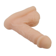Dildo realist cu testicule PRETTY LOVE Wildon, material care imită pielea, bază cu ventuză, 13.5 cm, culoarea pielii