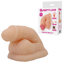 Dildo realist cu testicule PRETTY LOVE Wildon, material care imită pielea, bază cu ventuză, 13.5 cm, culoarea pielii