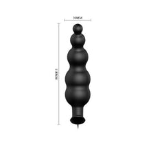 Plug anal PRETTY LOVE Special Anal Stimulation, din silicon medical, cu mâner ergonomic, dimensiuni variate, culoare negru, 11.8 cm