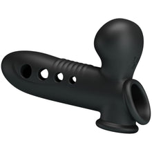 Manșon gonflabil PRETTY LOVE Airbag Crane, pentru îngroșarea penisului, întârzierea ejaculării și stimulare, din silicon, negru