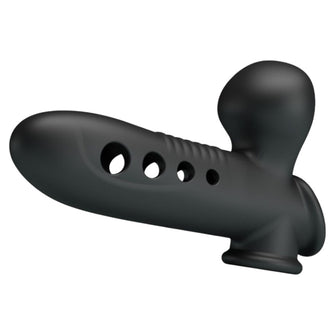 Manșon gonflabil PRETTY LOVE Airbag Crane, pentru îngroșarea penisului, întârzierea ejaculării și stimulare, din silicon, negru
