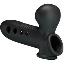 Manșon gonflabil PRETTY LOVE Airbag Crane, pentru îngroșarea penisului, întârzierea ejaculării și stimulare, din silicon, negru