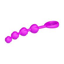 Rozariu anal PRETTY LOVE Beeds, cu inel pentru extracție ușoară, lungime 19.5 cm, diametre progresive 1.7 – 2.3 cm, mov