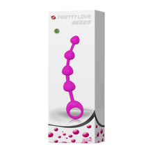 Rozariu anal PRETTY LOVE Beeds, cu inel pentru extracție ușoară, lungime 19.5 cm, diametre progresive 1.7 – 2.3 cm, mov