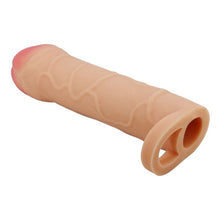 Manșon PRETTY LOVE Bunion, pentru extensia și îngroșarea penisului, cu inel pentru testicule, +2.5 cm în lungime, culoarea pielii