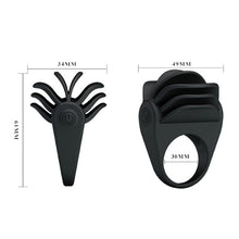 Inel pentru penis PRETTY LOVE Chester, cu vibrator bullet inclus, din silicon, diametru 3 cm, negru