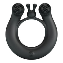 Inel vibrator pentru penis PRETTY LOVE DAHLIA, din silicon moale, cu 12 funcții de vibrație, culoare negru