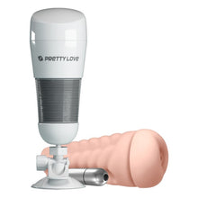 Masturbator manual PRETTY LOVE Hedy, simulare anală realistă, cu vibrator bullet inclus, bază cu ventuză pentru fixare, alb