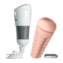 Masturbator manual PRETTY LOVE Hedy, simulare anală realistă, cu vibrator bullet inclus, bază cu ventuză pentru fixare, alb