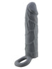 Manșon PRETTY LOVE Realistic Penis Sleeve, pentru extensia penisului, cu inel pentru testicule, din TPR, lungime inserabilă 11 cm, gri