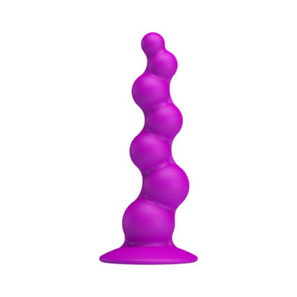 Plug anal PRETTY LOVE Sturdy Dongwith, design ondulat pentru stimulare intensă, bază cu ventuză, lungime 15 cm, mov
