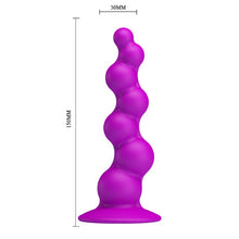 Plug anal PRETTY LOVE Sturdy Dongwith, design ondulat pentru stimulare intensă, bază cu ventuză, lungime 15 cm, mov