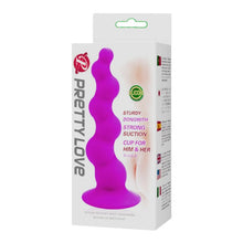 Plug anal PRETTY LOVE Sturdy Dongwith, design ondulat pentru stimulare intensă, bază cu ventuză, lungime 15 cm, mov