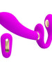 Vibrator dublu PRETTY LOVE Thunderbird, strap-on fără ham, 3 funcții de electroșoc, control prin telecomandă, roz, 22.5 cm