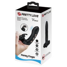 Vibrator rabbit pentru deget PRETTY LOVE Vance Honey Finger, pentru clitoris și punctul G, 10 funcții de vibrații, negru
