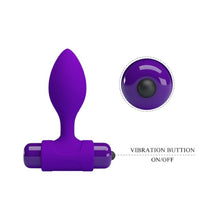 Plug anal PRETTY LOVE Vibra Butt Plug, cu vibrator bullet inclus, 10 funcții de vibrație, diametru 2.7 cm, mov