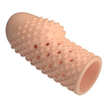 Manșon pentru penis PRETTY LOVE Becks, pentru îngroșare și stimulare intensă, texturat, cu striații, culoarea pielii, 8 cm