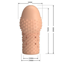 Manșon pentru penis PRETTY LOVE Becks, pentru îngroșare și stimulare intensă, texturat, cu striații, culoarea pielii, 8 cm