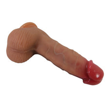 Dildo realistic PRETTY LOVE Duvall, cu testicule și ventuză, material moale și flexibil, lungime inserabilă 13.5 cm, diametru 4.5 cm, culoare naturală