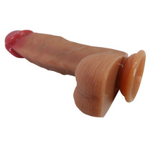Dildo realistic PRETTY LOVE Duvall, cu testicule și ventuză, material moale și flexibil, lungime inserabilă 13.5 cm, diametru 4.5 cm, culoare naturală
