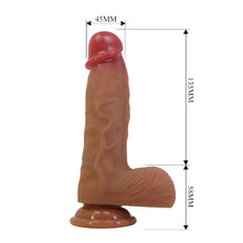 Dildo realistic PRETTY LOVE Duvall, cu testicule și ventuză, material moale și flexibil, lungime inserabilă 13.5 cm, diametru 4.5 cm, culoare naturală