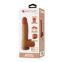 Dildo realistic PRETTY LOVE Duvall, cu testicule și ventuză, material moale și flexibil, lungime inserabilă 13.5 cm, diametru 4.5 cm, culoare naturală