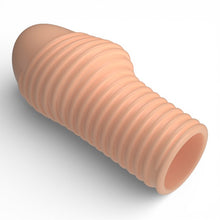 Manșon pentru penis PRETTY LOVE Hoytt, pentru îngroșare și stimulare intensă, texturat, cu striații, culoarea pielii, 9 cm