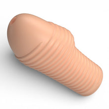 Manșon pentru penis PRETTY LOVE Hoytt, pentru îngroșare și stimulare intensă, texturat, cu striații, culoarea pielii, 9 cm