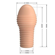 Manșon pentru penis PRETTY LOVE Hoytt, pentru îngroșare și stimulare intensă, texturat, cu striații, culoarea pielii, 9 cm