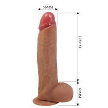 Dildo realistic PRETTY LOVE Mendel, cu testicule și ventuză, material moale și flexibil, lungime inserabilă 19.5 cm, diametru 5.6 cm, culoare naturală