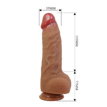 Dildo realistic PRETTY LOVE Najm, cu testicule și ventuză, material moale și flexibil, lungime inserabilă 15.5 cm, diametru 5.5 cm, culoare naturală