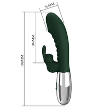 Vibrator rabbit PRETTY LOVE Naughty Bunny, pentru stimularea clitorisului și a punctului G, 30 moduri de vibrație, culoare verde