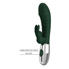 Vibrator rabbit PRETTY LOVE Naughty Bunny, pentru stimularea clitorisului și a punctului G, 30 moduri de vibrație, culoare verde