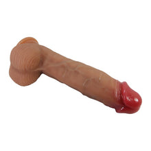 Dildo realistic PRETTY LOVE Orton, cu testicule și ventuză, material moale și flexibil, lungime inserabilă 17.5 cm, diametru 4.9 cm, culoare naturală