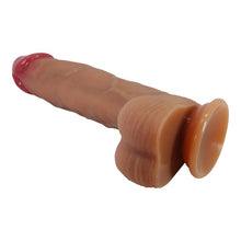 Dildo realistic PRETTY LOVE Orton, cu testicule și ventuză, material moale și flexibil, lungime inserabilă 17.5 cm, diametru 4.9 cm, culoare naturală