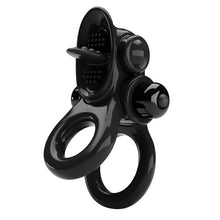 Inel vibrator pentru penis PRETTY LOVE Passionate Ring, 10 trepte de vibrații, pentru îmbunătățirea performanțelor sexuale și stimularea clitorisului, negru