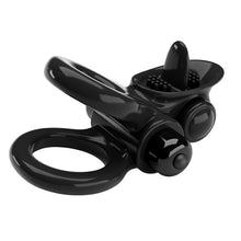 Inel vibrator pentru penis PRETTY LOVE Passionate Ring, 10 trepte de vibrații, pentru îmbunătățirea performanțelor sexuale și stimularea clitorisului, negru