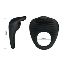 Inel vibrator pentru penis PRETTY LOVE Thimble, pentru stimularea erecției, negru