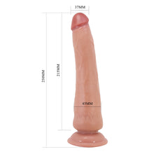 Dildo realist PRETTY LOVE Tiemeyer, cu material flexibil care imită pielea, bază cu ventuză, 25 cm, culoare naturală închisă
