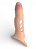 Manșon PRETTY LOVE Vibrating Penis Sleeve, cu mini vibrator, pentru extensia și îngroșarea penisului, inel pentru testicule, +4 cm în lungime, culoarea pielii