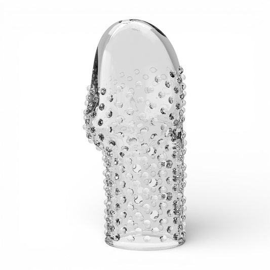 Manșon pentru penis PRETTY LOVE Becks, pentru îngroșare și stimulare intensă, texturat, cu striații, transparent, 8 cm