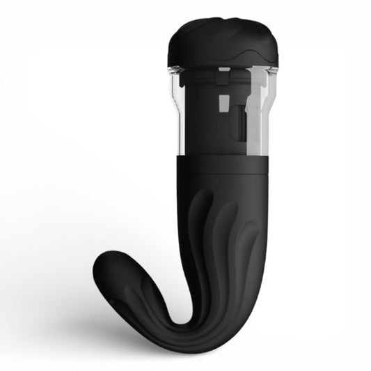 Masturbator automat PRETTY LOVE Breton, cu interior texturat, 4 moduri de vibrație și de rotație, culoare negru