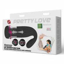 Masturbator automat PRETTY LOVE Breton, cu interior texturat, 4 moduri de vibrație și de rotație, culoare negru
