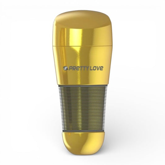 Masturbator PRETTY LOVE Kitty Vagina, simulare vaginală realistă cu material moale și flexibil, culoare auriu